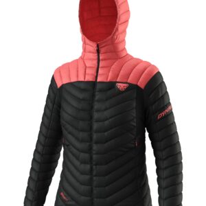 Schwarz-rosa Kapuzenjacke mit Frontreißverschluss, DYNAFIT Logo und Ötztaler Inspiration.